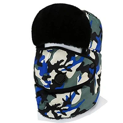 Image of Winter Face Mask for Men Russian Style Hat Ushanka, Trooper, Trapper Hats and Women Windproof Ski