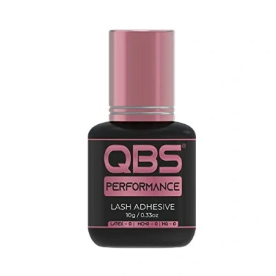 Image of QBS PERFORMANCE Eyelash Extension Glue Russian Volume Adhesive Perfect for Premade Fans 6 Weeks Retention (10g)