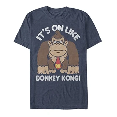 Image of Nintendo Men&#039;s Fist Pump T Shirt, Navy HTR, XXL