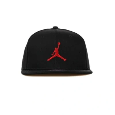 Image of Jordan Jumpman Snapback Cap for kids, Size: 6 6/8 7, Black/gym red
