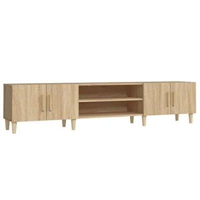 Image of vidaXL TV Cabinet, Stand for Living Room Bedroom, Unit with Door, Hifi Cabinet Sideboard Cupboard, Modern Style, Sonoma Oak Engineered Wood