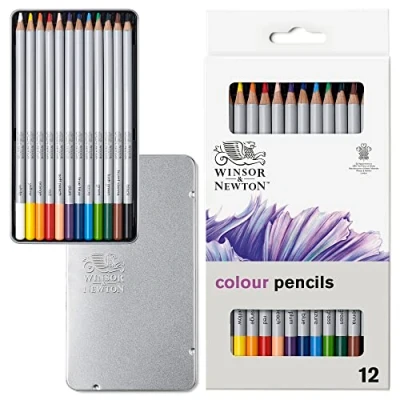 Image of Winsor &amp; Newton 490012 Studio Collection Colouring Pencils, 12 Soft Core Drawing Premium Artist Quality, for Sketching, Blending, Shading and Layering
