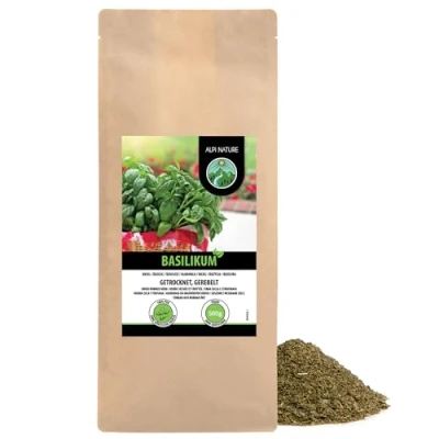 Image of basil grated (500g, 1.1lb), gently dried, 100% pure and natural for the preparation of spice mixtures