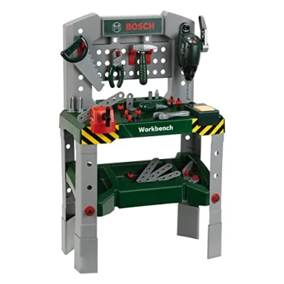 Image of Theo Klein 8637 Bosch Workbench I 48 parts Work surface With learning function tools and accessories Toy for children aged 3 years up