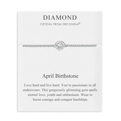 Image of Philip Jones April (Diamond) Birthstone Anklet Created with Zircondia® Crystals