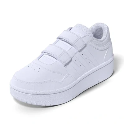 Image of adidas Unisex Hoops 3.0 Bold Non Football Low Shoes, Cloud White/Cloud White/Pink, 13.5 UK