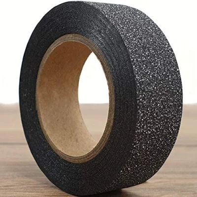 Image of Glitter Washi Tape Decorative Masking Self Adhesive Sticky Ribbon Trim 10m Long (Black Glitter)