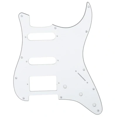 Image of Musiclily HSS 11 Hole Guitar Strat Pickguard for Fender USA/Mexican Made Standard Stratocaster Modern Style,3Ply White