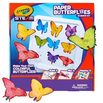 Image of Crayola Paper Butterfly Science Kit, STEAM Toy, Gift for Kids, Ages 7, 8, 9, 10