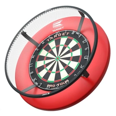 Image of Target Darts Corona Vision Dartboard Lighting System, Black Frame White LED Dart Board Surround Ring Light with Magnetic Feet Shadow Eliminating Professional Accessories