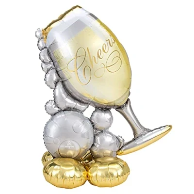 Image of amscan 4246811 Airloonz: Bubbly Champagne Glass Balloon