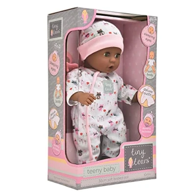 Image of John Adams Tiny Tears Teeny Baby 30cm soft bodied doll: One of the UK&#039;s best loved doll brands! Nurturing Dolls Ages 10m+, Pink