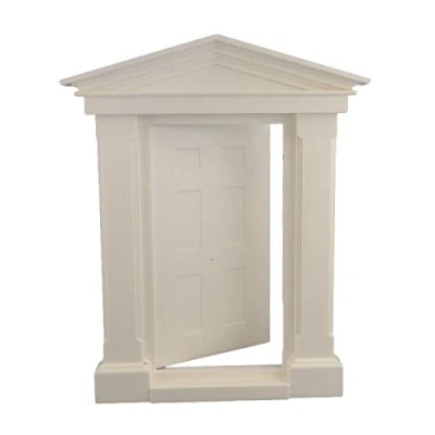 Image of Melody Jane Dolls House White Plastic Georgian Front External Door1:12 Scale DIY Builders