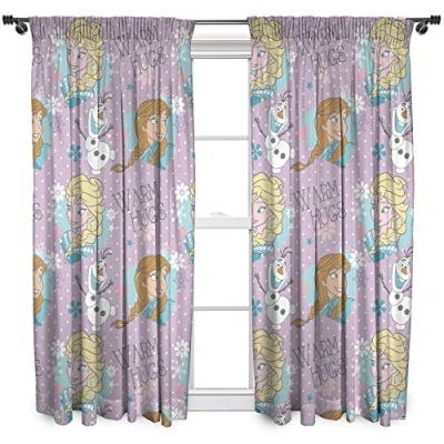 Image of Disney Frozen Crystal 72&quot; Curtains, Fabric, 182 h x 168 l Centimeters
