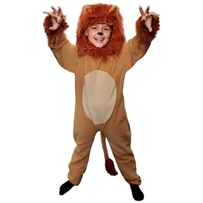 Image of Child Lion Costume Jumpsuit and Mane Headpiece Animal Fancy Dress for Book Day