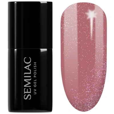 Image of SEMILAC 321 Shimmer Dust Caramel Nail UV Gel Polish Long Lasting and Easy to Apply Soak off UV/Led Perfect for Home Professional Manicure Pedicure 7 ml