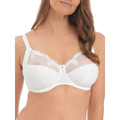 Image of Fantasie Women&#039;s Jocelyn Underwire Full Cup Side Support Bra Coverage, Sheer, White, 32E
