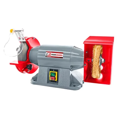 Image of Holzmann DSM200DS 200MM Professional Bench Grinder with Wire Wheel 230V