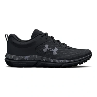Image of Under Armour Men&#039;s Charged Assert 10 Camo Running Shoe, (001) Black/Black/Pitch Gray, 7 UK
