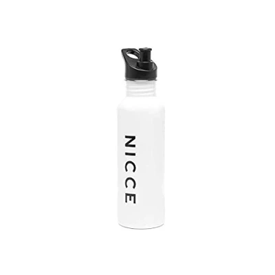 Image of NICCE Hydro Water Bottle Flash Cold Screw On Top 750ml Stainless Steel White New