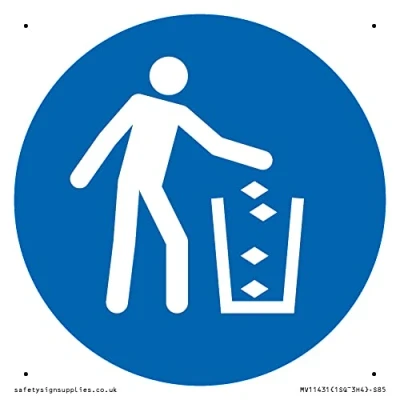 Image of Mandatory: Use litter bin Sign 85x85mm S85