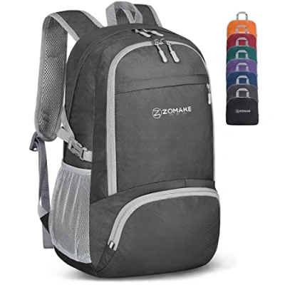 Image of ZOMAKE Lightweight Foldable Backpack Packable Rucksack 30L Small Backpcks Walking Rucksacks Travel Daypack For Men Women Outdoor Camping Hiking (Dimgray)