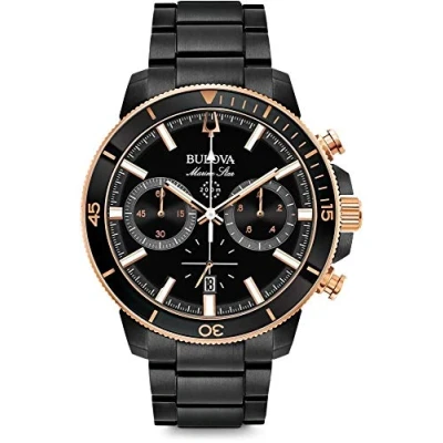 Image of Bulova Mens Chronograph Quartz Watch with Stainless Steel Strap 98B302