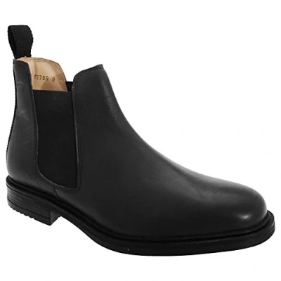 Image of Roamers Mens Leather Quarter Lining Gusset Dealer Boots (13 UK) (Black)