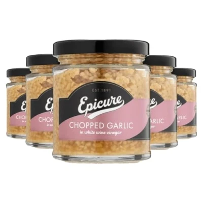 Image of Epicure Chopped Garlic in White Wine Vinegar, 180 g (Pack of 6)