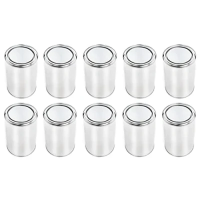 Image of BenBow Tinplate can 34 oz (1 L) with Press in lid airtight, Opaque, Empty, Round Storage/Candle Container 10 pieces