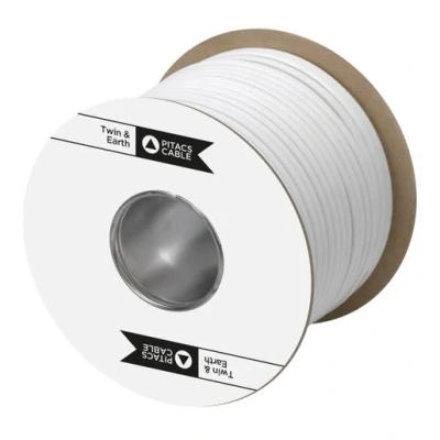 Image of 6242B 10.0mm Twin And Earth White Lsf Cable 100M Drum