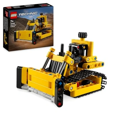 Image of LEGO Technic Heavy Duty Bulldozer Set, Construction Vehicle Toy for Kids, Boys and Girls with Realistic Features Imaginative Play, Small Gift Idea 42163