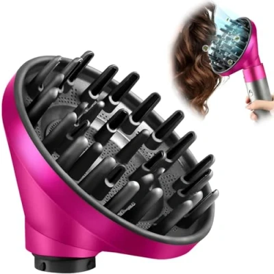 Image of Portable Hair Diffuser Attachment for Dyson Airwrap HS05 HS03 HS01, Dryer Nozzle Converting Styler to Dryer, Pink
