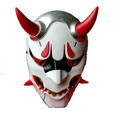 Image of ausuky Japanese Hannya Full Face Mask Devil Demon Oni Samurai Prajna Resin Cosplay