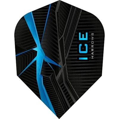 Image of Harrows Ice Recut 100 Micron Dart Flights, 10 Sets of 3 Standard No. 6, Aqua Blue
