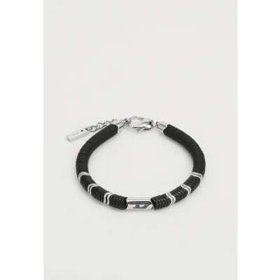 Image of Diesel Men&#039;s Stainless Steel with lobster hook or fold over closure bracelet Carbon Black