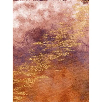 Image of Wee Blue Coo Abstract Orange Purple Gold Watercolour Art Print Canvas Premium Wall Decor Poster