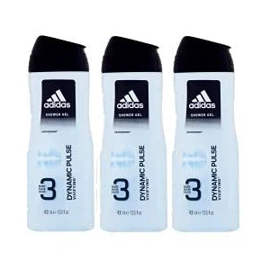 Image of 3 x 400ml Adidas in 1 (Body Hair Face) Shower Gel Dynamic Pulse