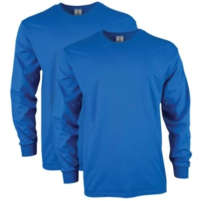 Image of Gildan Unisex&#039;s Ultra Cotton Long Sleeve T Shirt, Style G2400, Multipack, Royal (2 Pack), S (Pack of 2)