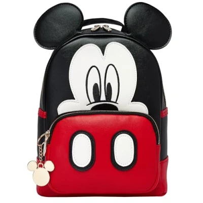 Image of Disney Backpack For Women Mickey Mouse Bag With Keyring Mini Backpacks Women’s Black One Size