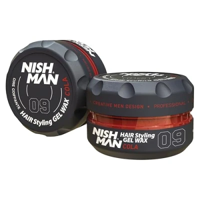 Image of NISHMAN Hair Styling Gel, Wax for Men, SHINE LOOK 150 ml Edge Control Ultra High Strong Hold Clay Aqua Stick Men&#039;s Gel (09 Cola)