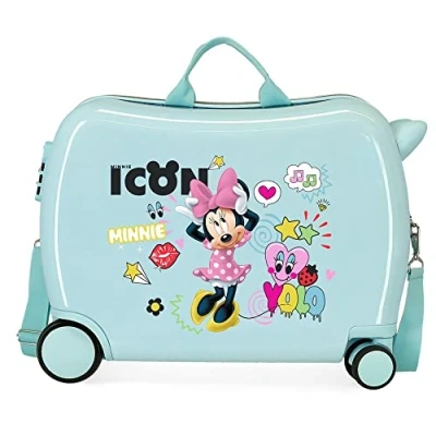 Image of Disney Minnie Happy Helpers Blue Kids Rolling Suitcase 50 x 38 20 cm Rigid ABS Combination Lock 34 Litre 2.3 kg 4 Wheels Hand Luggage