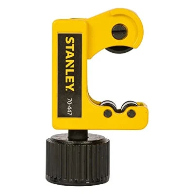 Image of Stanley 0 70 447 22mm Adjustable Pipe Cutter, Black/Yellow
