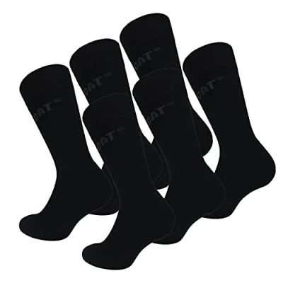 Image of Caterpillar Comfort Socks 6 Pairs Comfortable Halfcushioned Socks, Cotton (Black, 9)