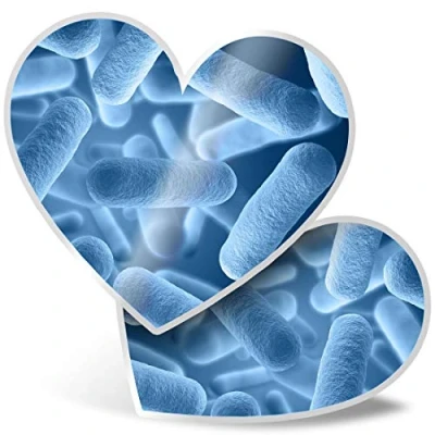 Image of 2 x Heart Stickers 7.5 cm Bacteria Virus Biology Student Laptop Tablet Luggage Scrapbook #21176