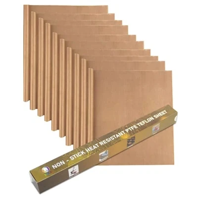 Image of MR.R 10 Packs 16&quot;x24&quot; 0.11mm Heat Resistant Non Stick PTFE Teflon Sheet Reusable Craft Mat for Press Transfer Baking Cooking Ironing Printing