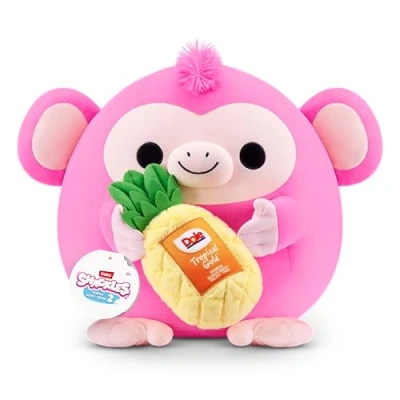 Image of Snackles Series 2 Wave 2, Snack Swap, Monkey, 20 cm by ZURU Cuddly Squishy Comfort Plush with License Brand Accessory (Monkey, Dole Pineapple)