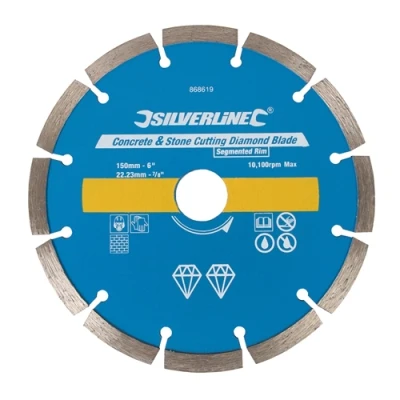 Image of Silverline Concrete &amp; Stone Cutting Diamond Blade 150 x 22.23mm Segmented Rim