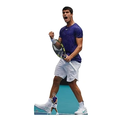 Image of Star Cutouts CS1165 Carlos Alcaraz Tennis Cardboard Cutout With Mini