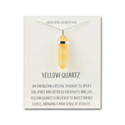 Image of Philip Jones Yellow Quartz Gemstone Necklace with Quote Card